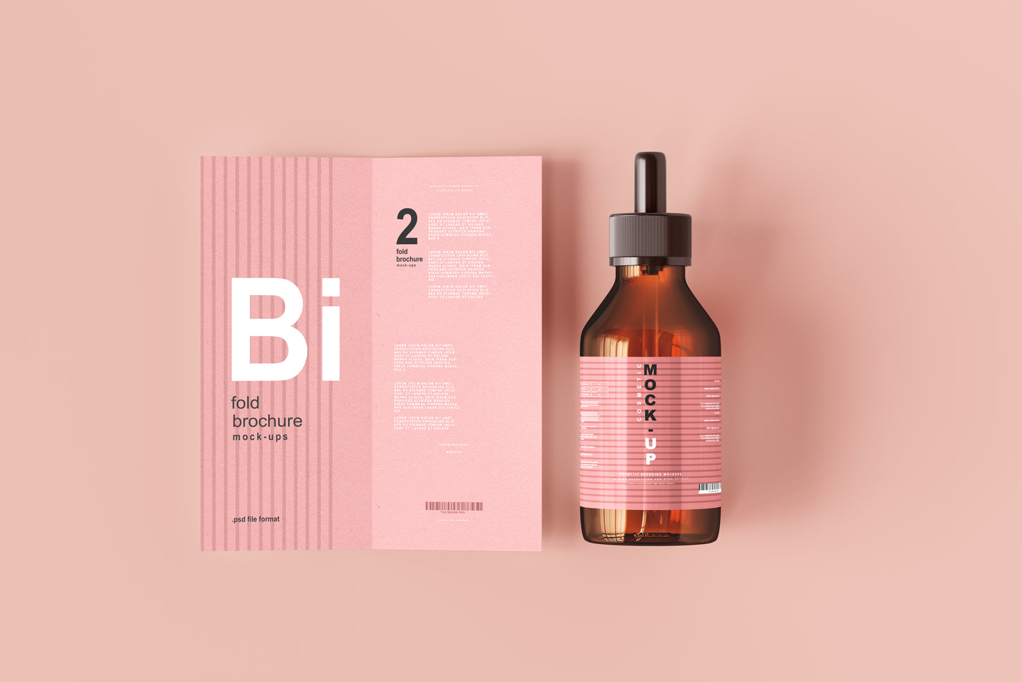 Amber Glass Dropper Bottle Mockups
