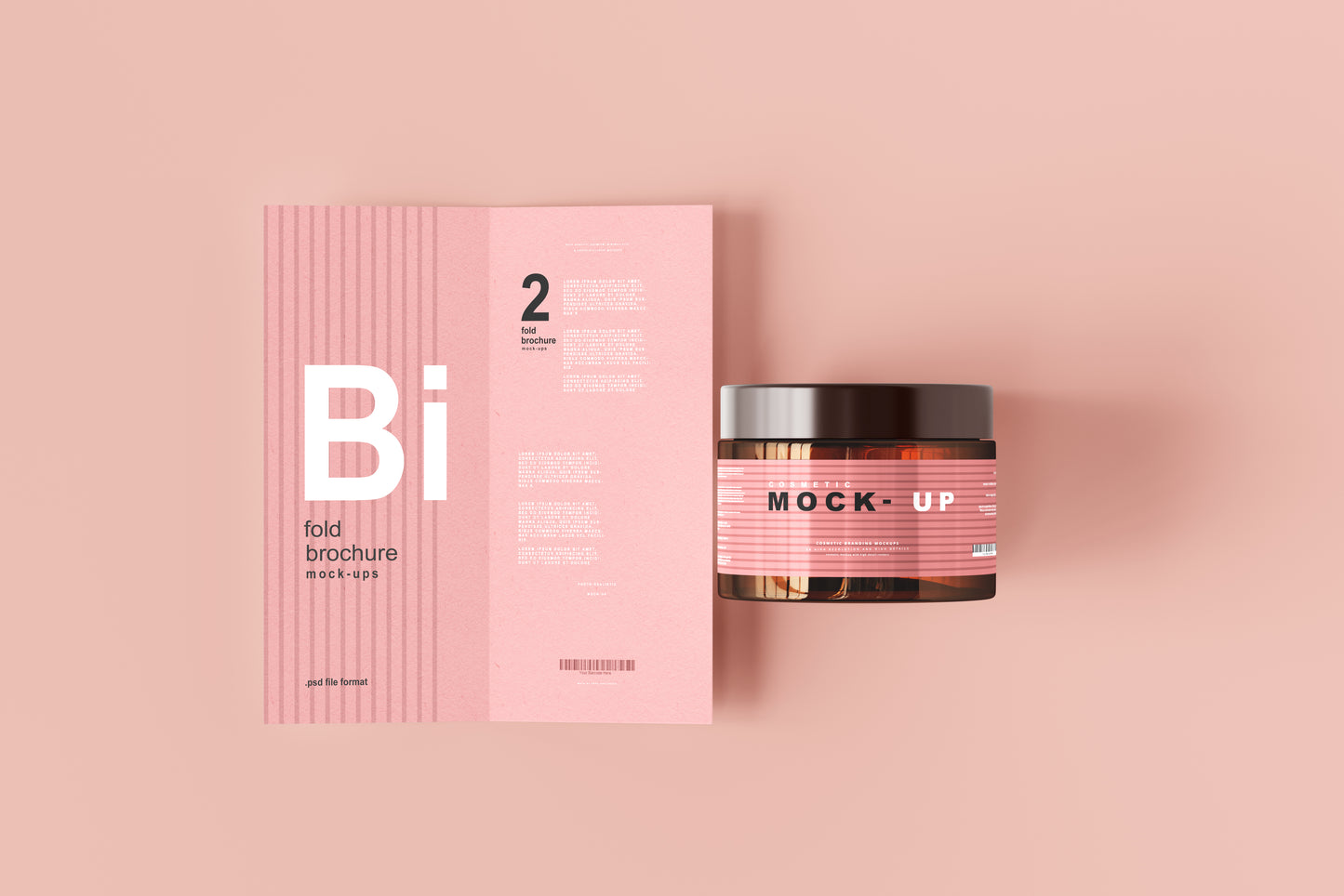 Amber Glass Cosmetic Jar Mockups