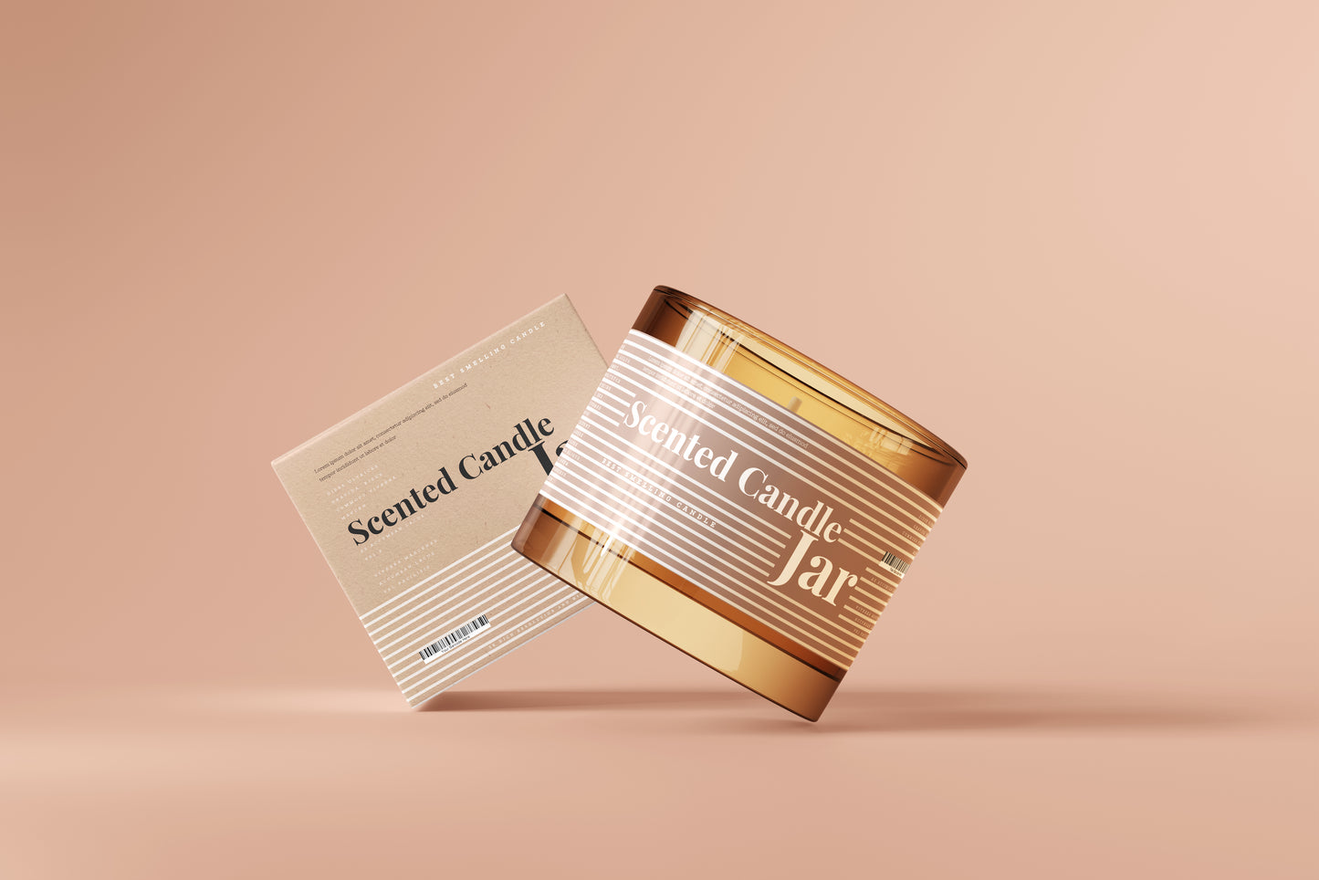 Amber Glass Candle Jar Mockups