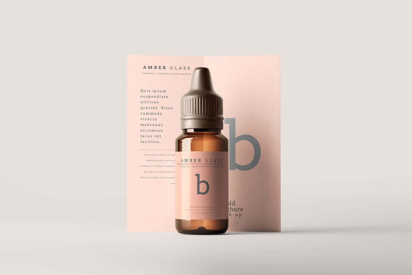 Amber Glass Dropper Bottle Mockups