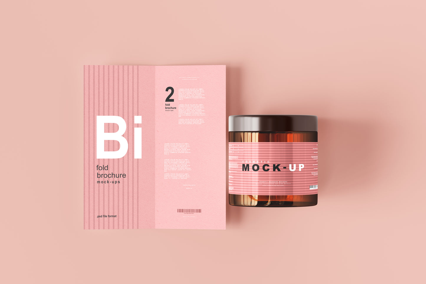 Amber Glass Cosmetic Jar Mockups