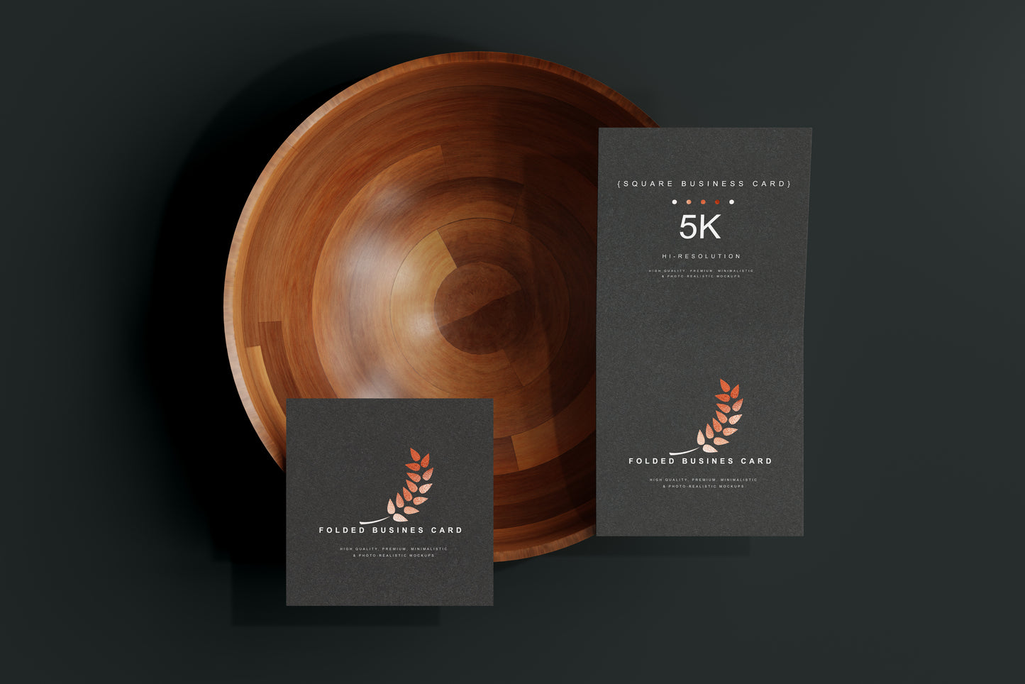 Square Folded Business Card Mockups