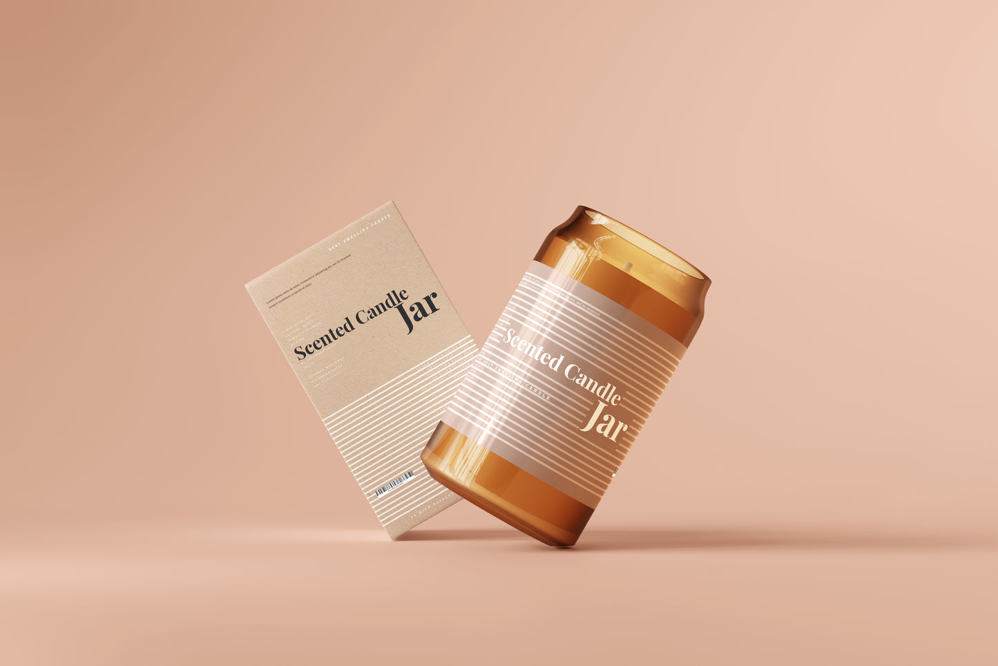 Amber Glass Candle Jar Mockups