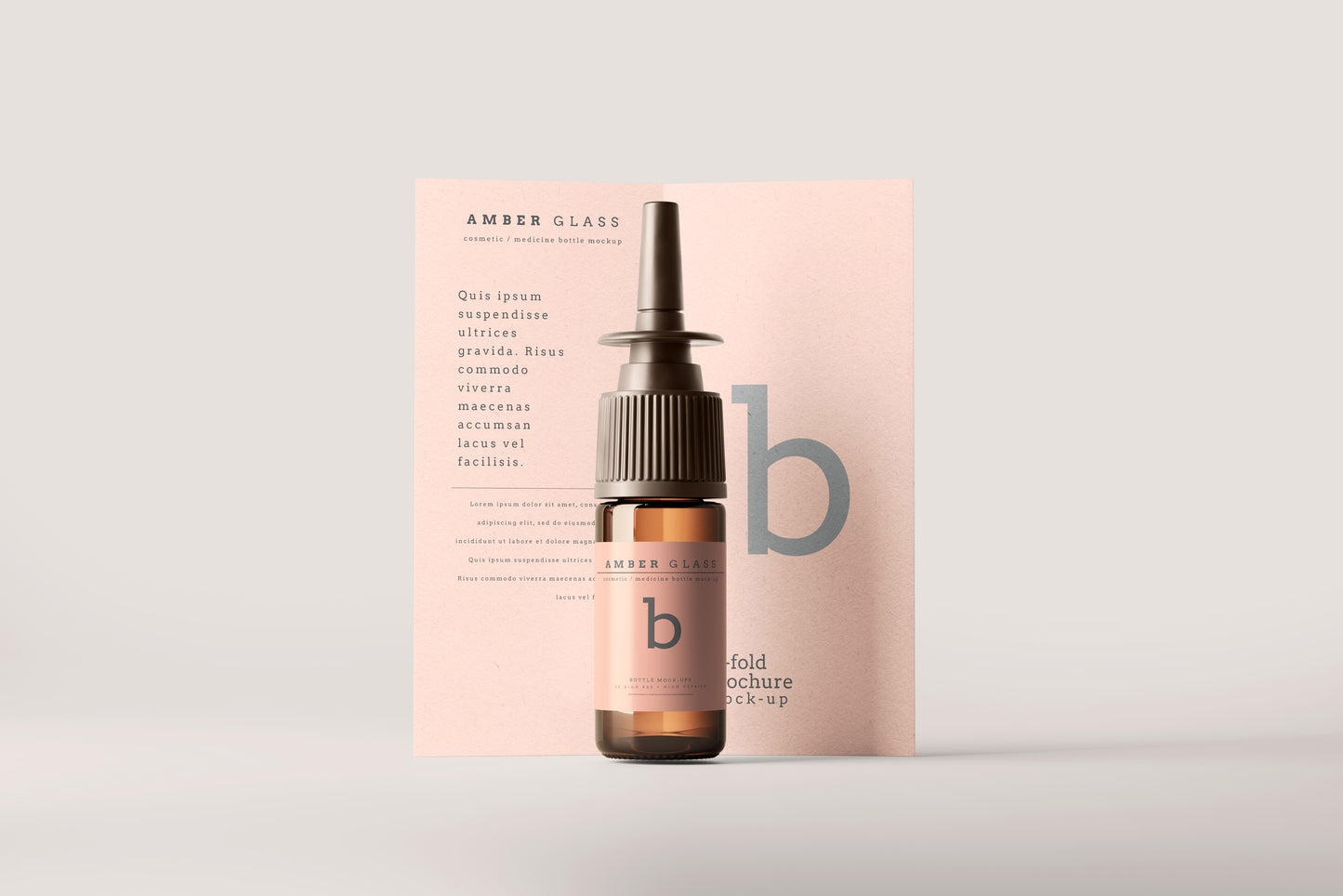 Amber Glass Nasal Spray Bottle Mockups