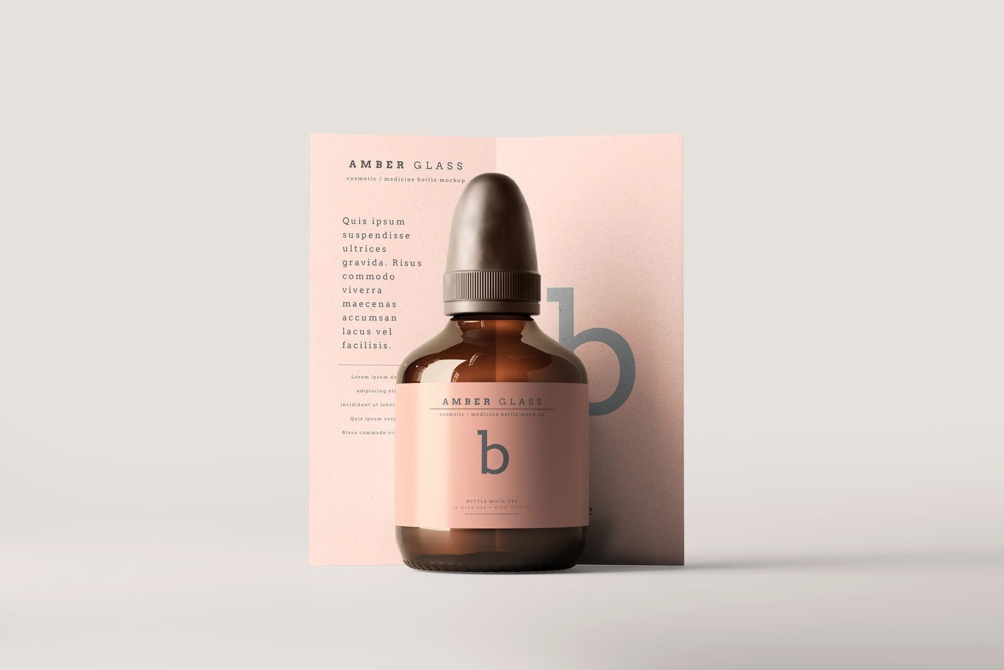 Amber Glass Bottle Mockups