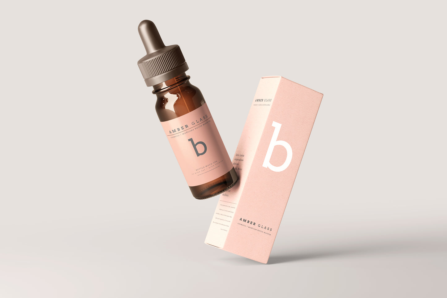 Amber Glass Dropper Bottle Mockups
