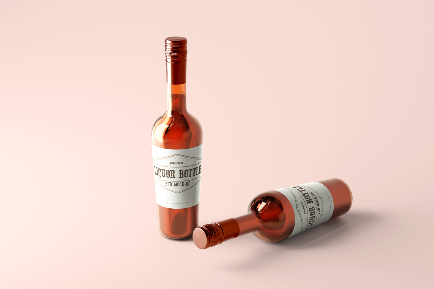 Round Hard Liquor Bottle Mockups