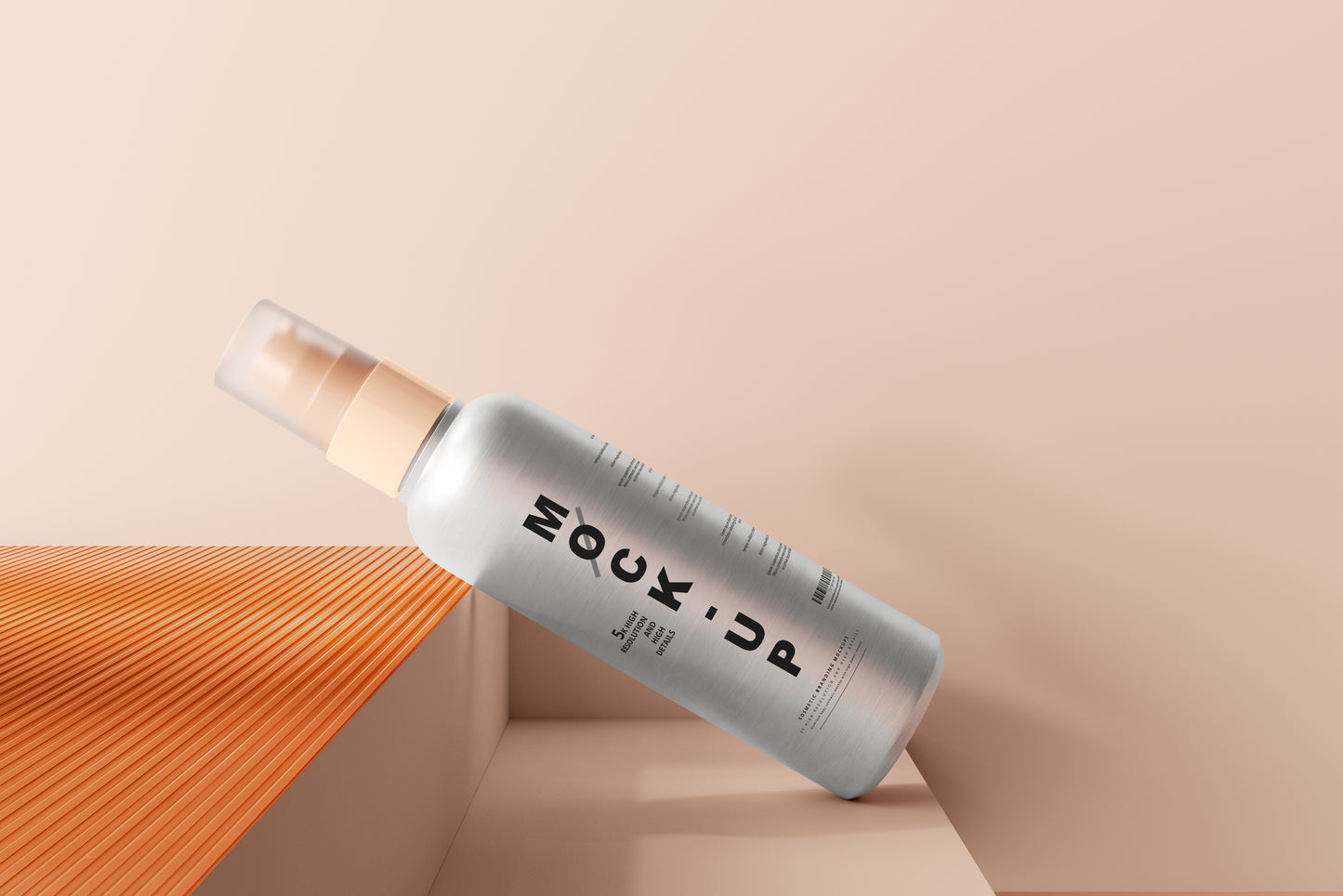 Aluminum Body Cosmetic Spray Bottle Mockup