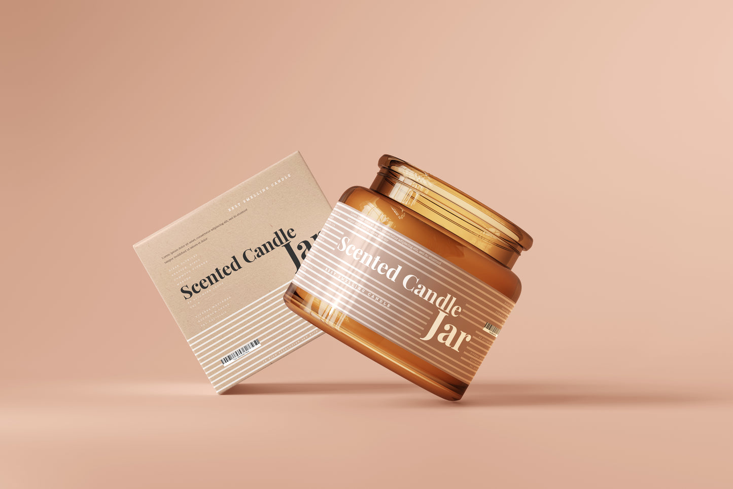 Amber Glass Candle Jar Mockups