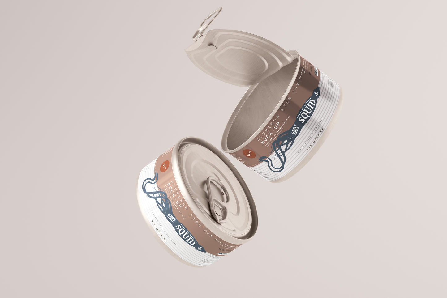 Easy Open Small Aluminum Food Can Mockup