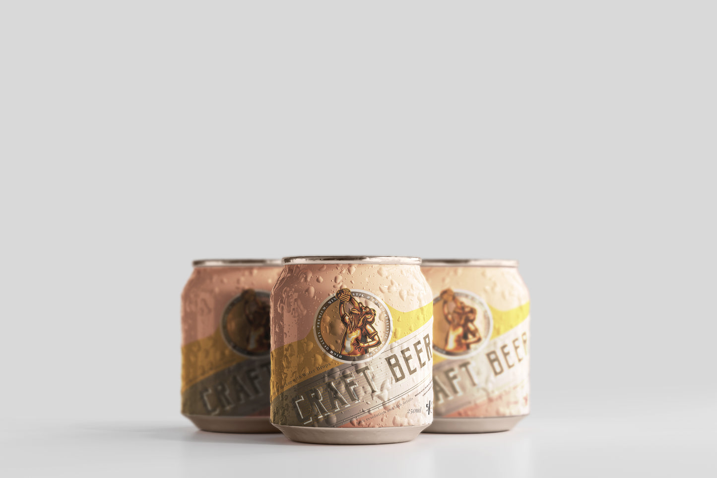 Stubby Beer Can Mockup with Condensation Effect