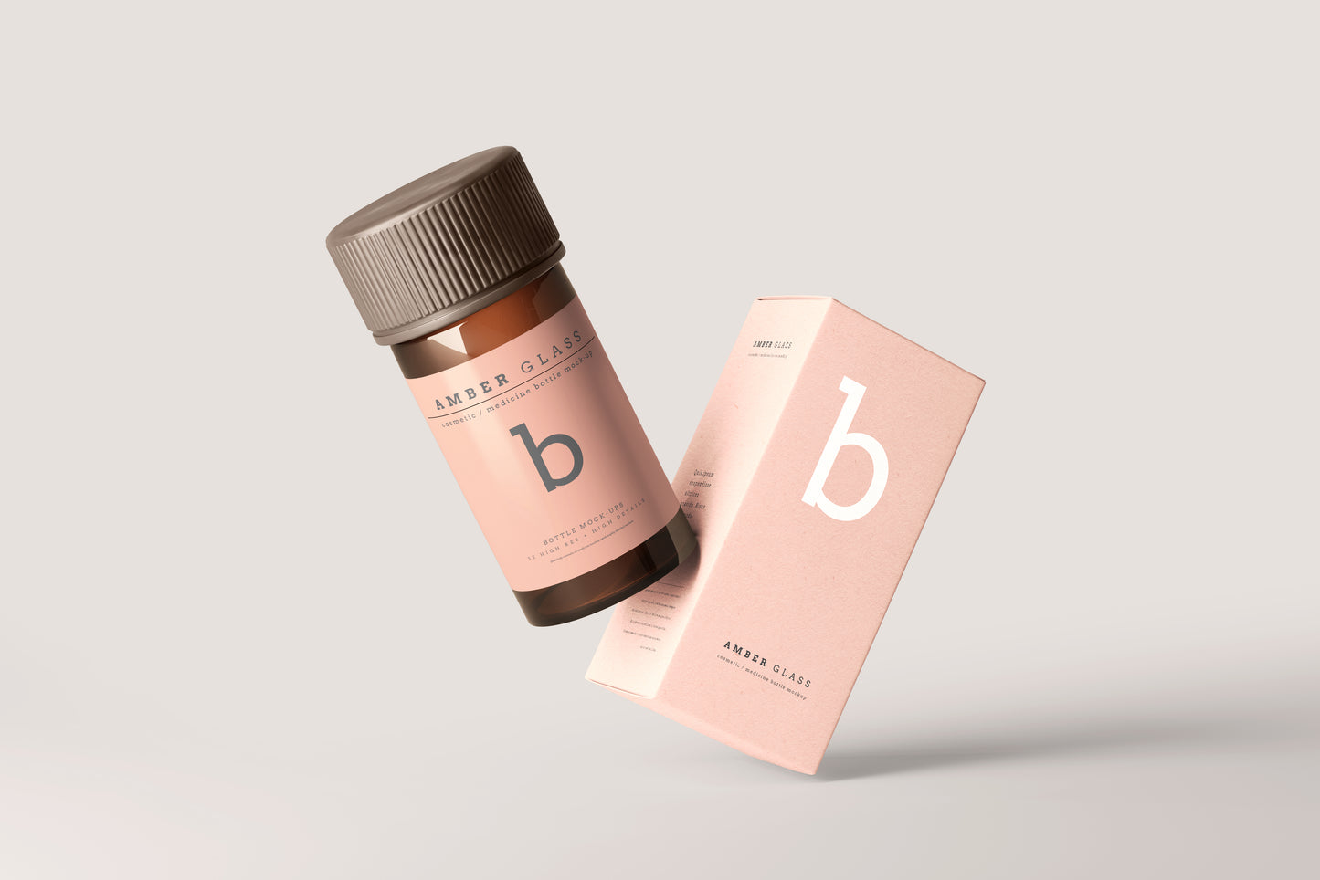 Amber Glass Bottle Mockup