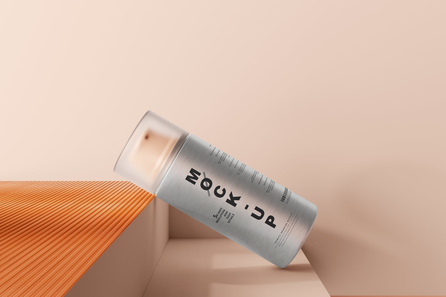 Aluminum Body Cosmetic Pump Bottle Mockup