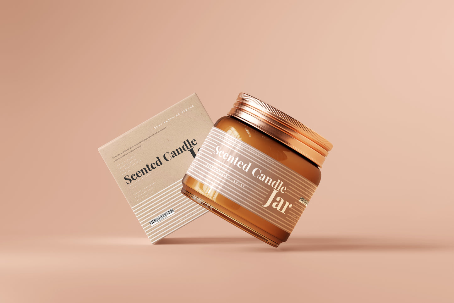 Amber Glass Candle Jar Mockups