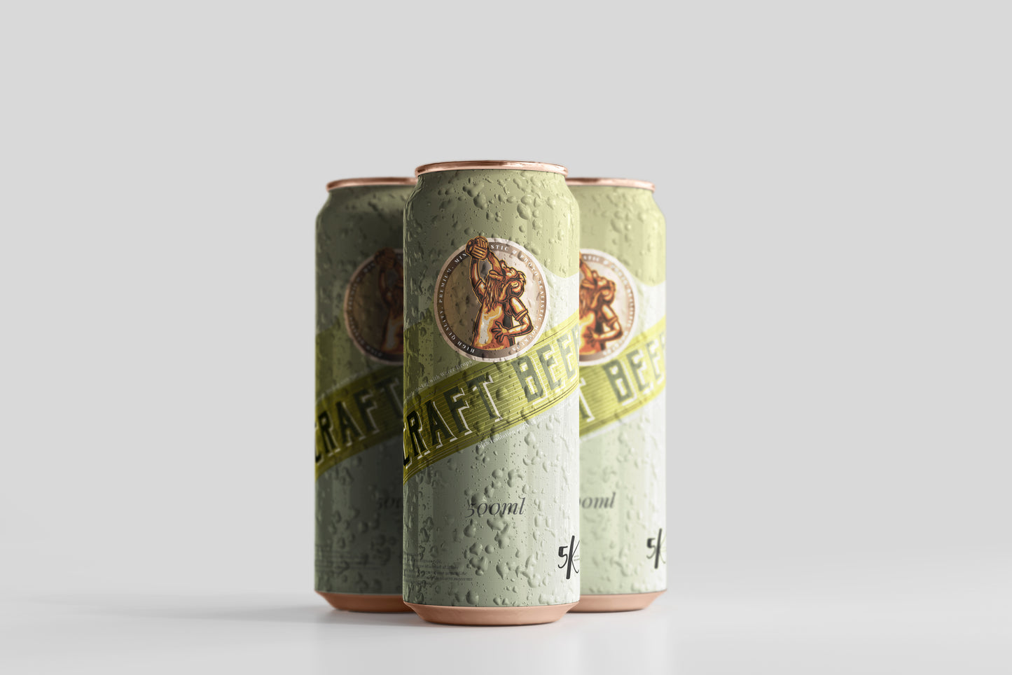Large Sleek Beer Can Mockup with Condensation Effect