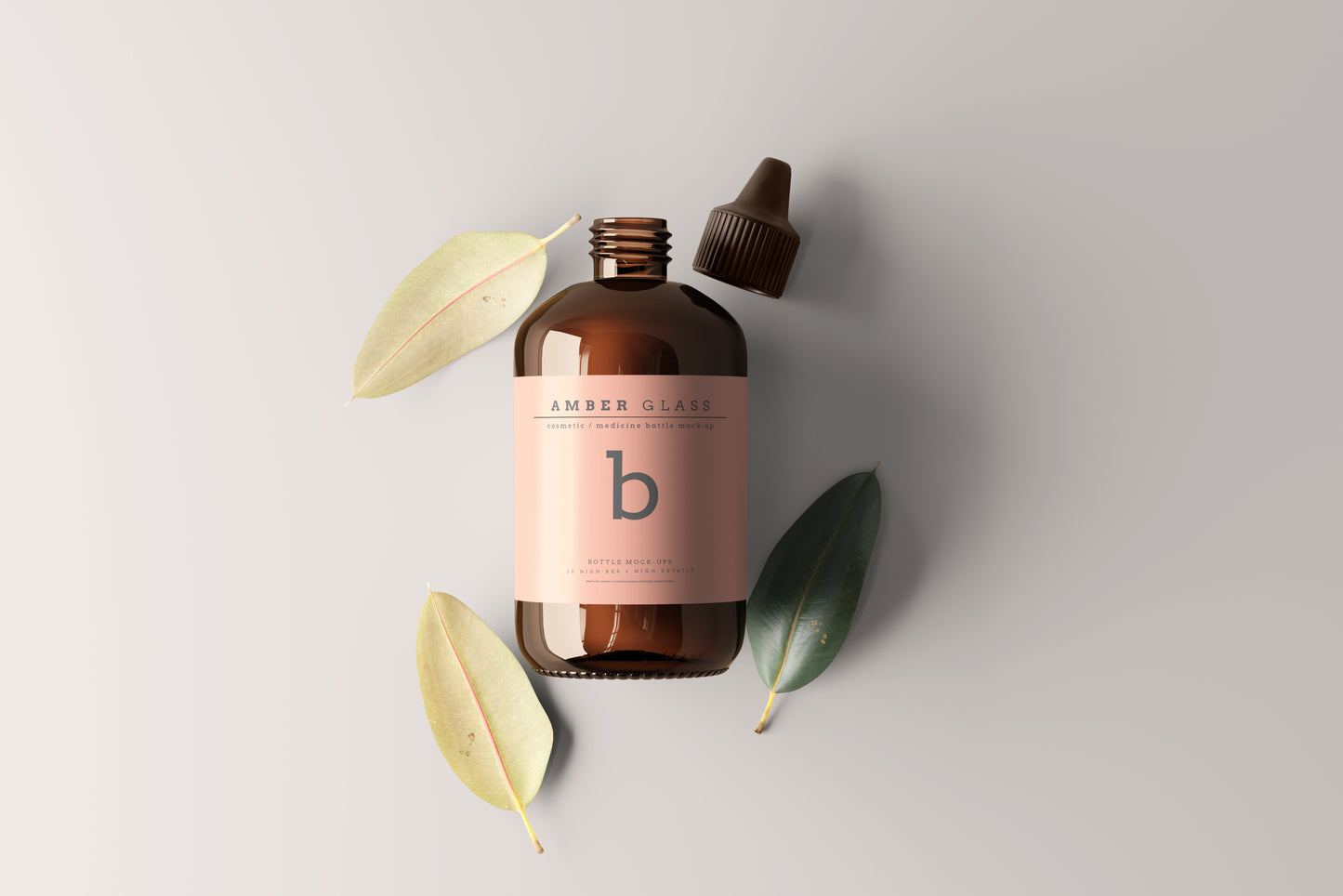 Amber Glass Bottle Mockups