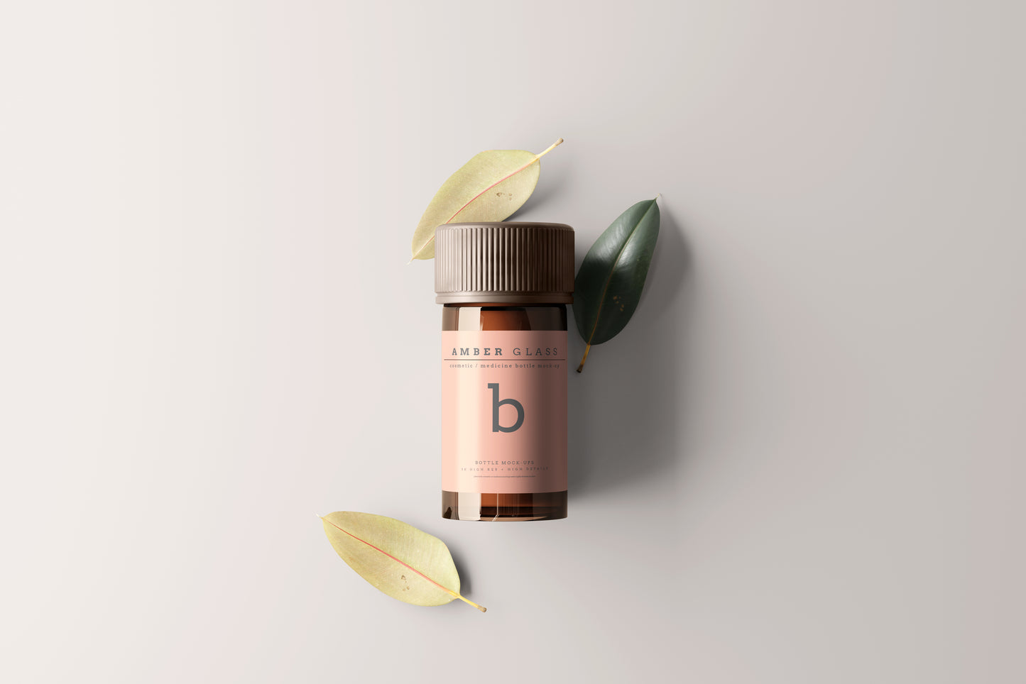 Amber Glass Bottle Mockup