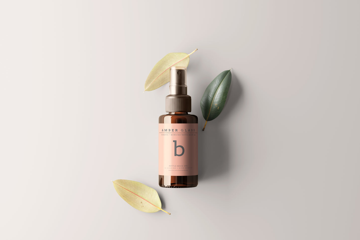 Amber Glass Spray Bottles Mockups