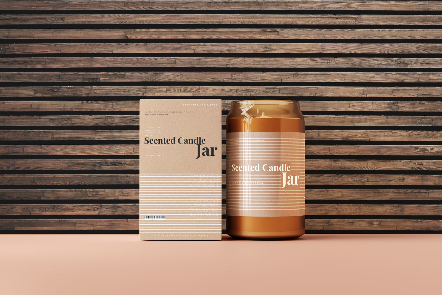 Amber Glass Candle Jar Mockups
