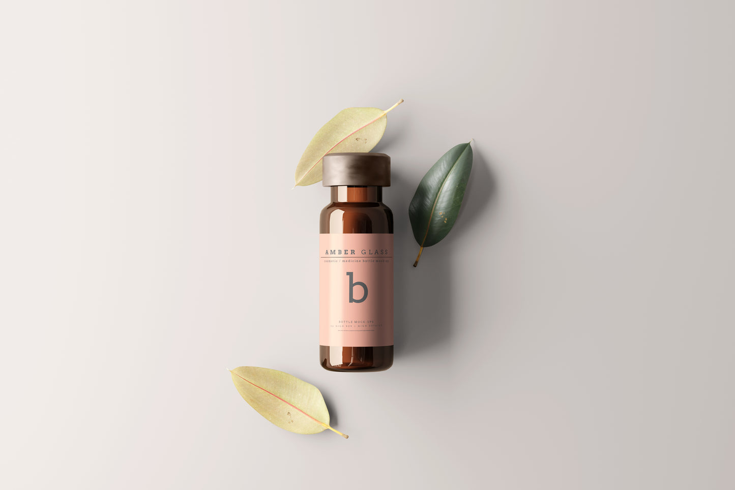 Amber Glass Vial Bottle Mockups