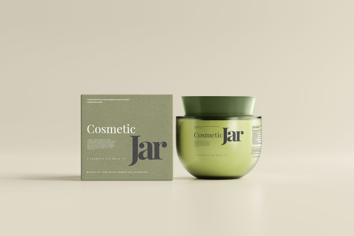 Glass Cosmetic Jar Mockups