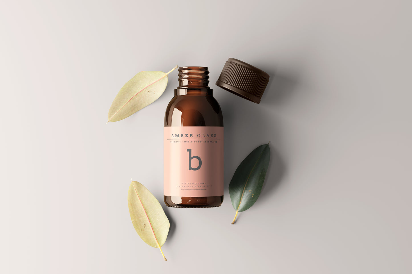 Amber Glass Bottle Mockups