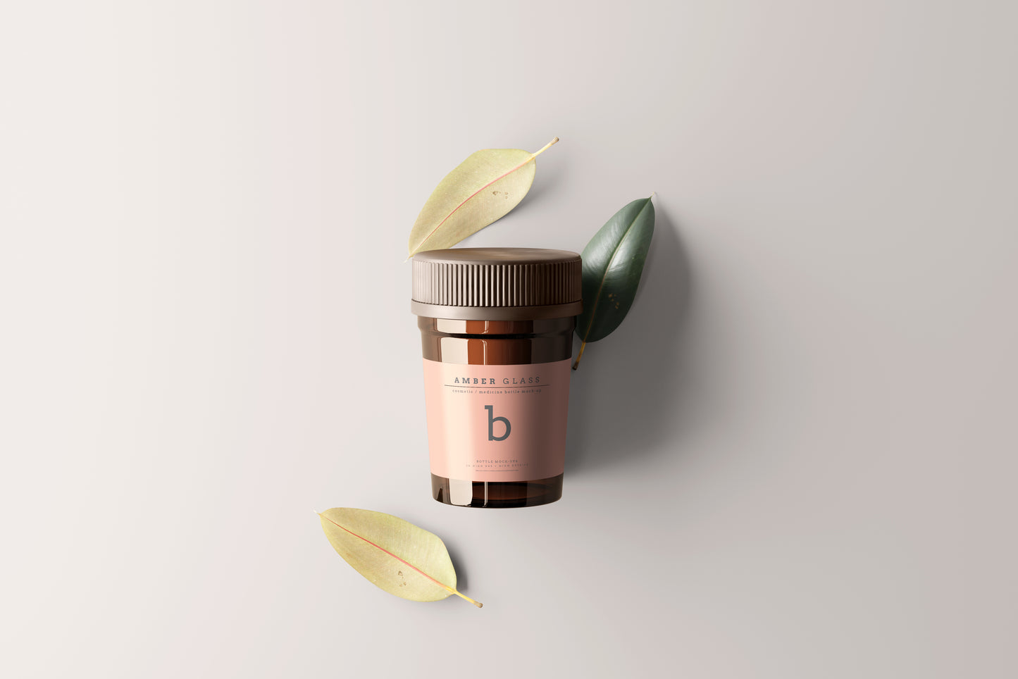 Amber Glass Pills Bottle Mockups