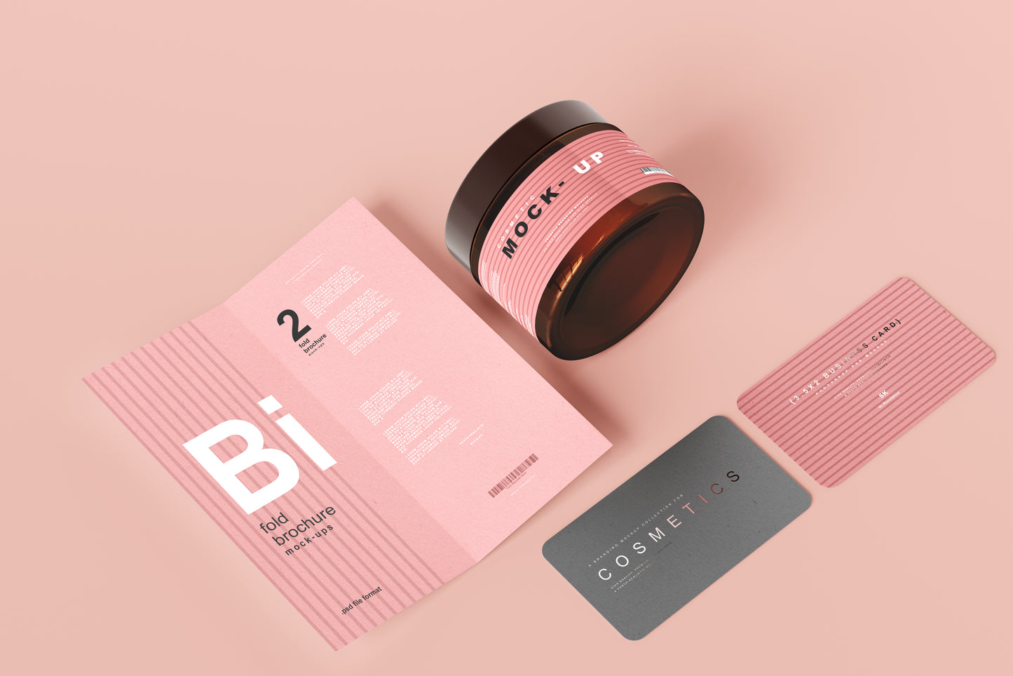 Amber Glass Cosmetic Jar Mockups