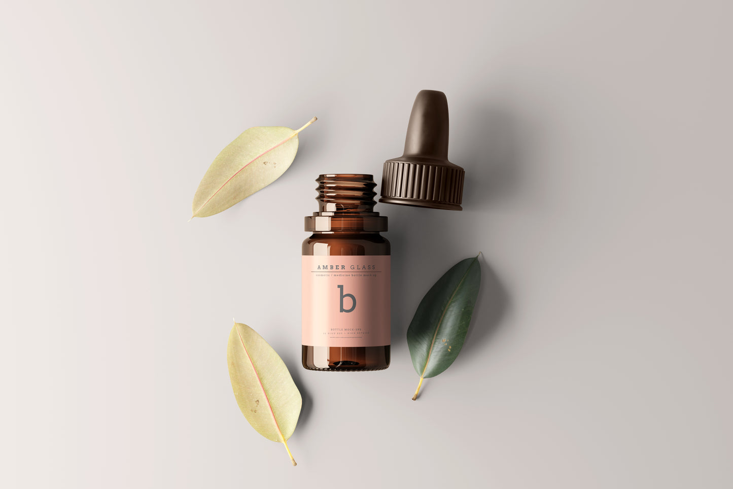 Amber Glass Dropper Bottle Mockups