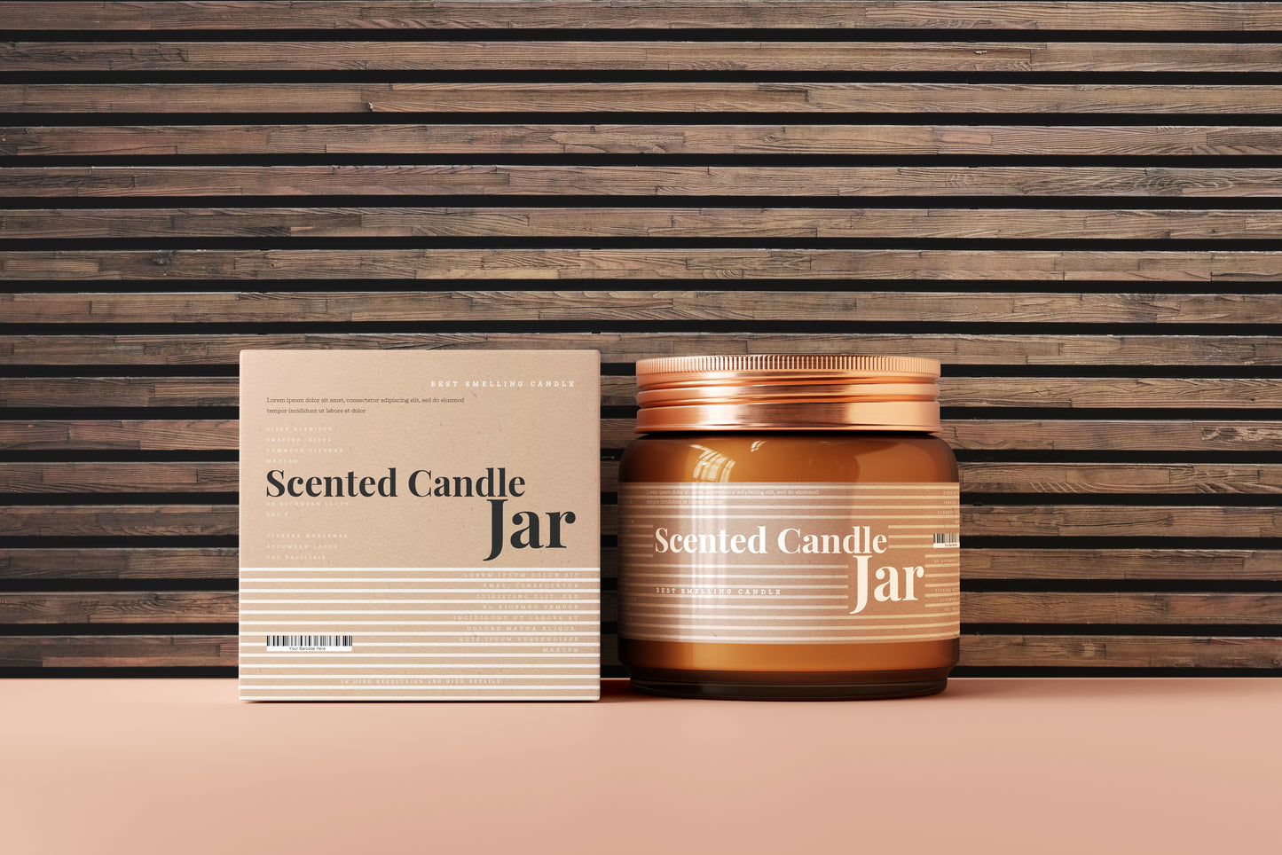 Amber Glass Candle Jar Mockups