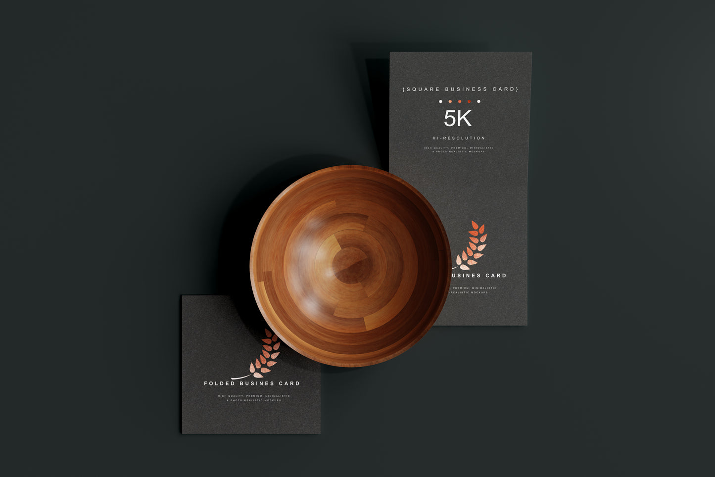 Square Folded Business Card Mockups