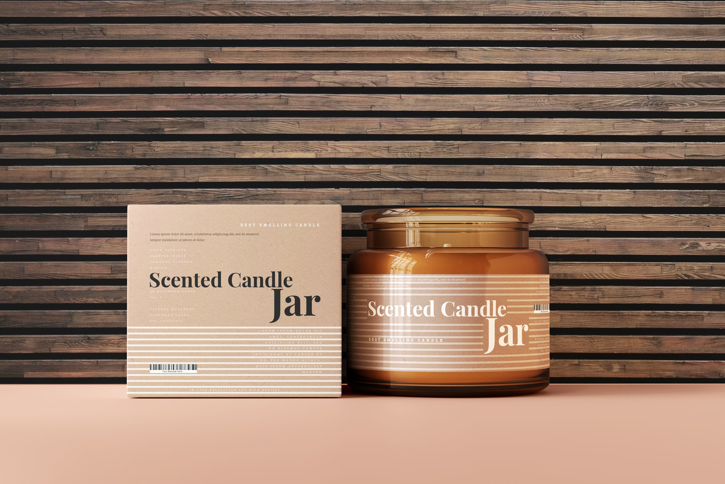 Amber Glass Candle Jar Mockups