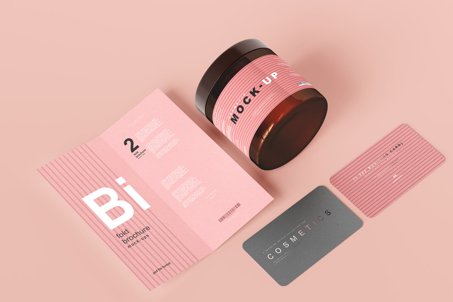Amber Glass Cosmetic Jar Mockups
