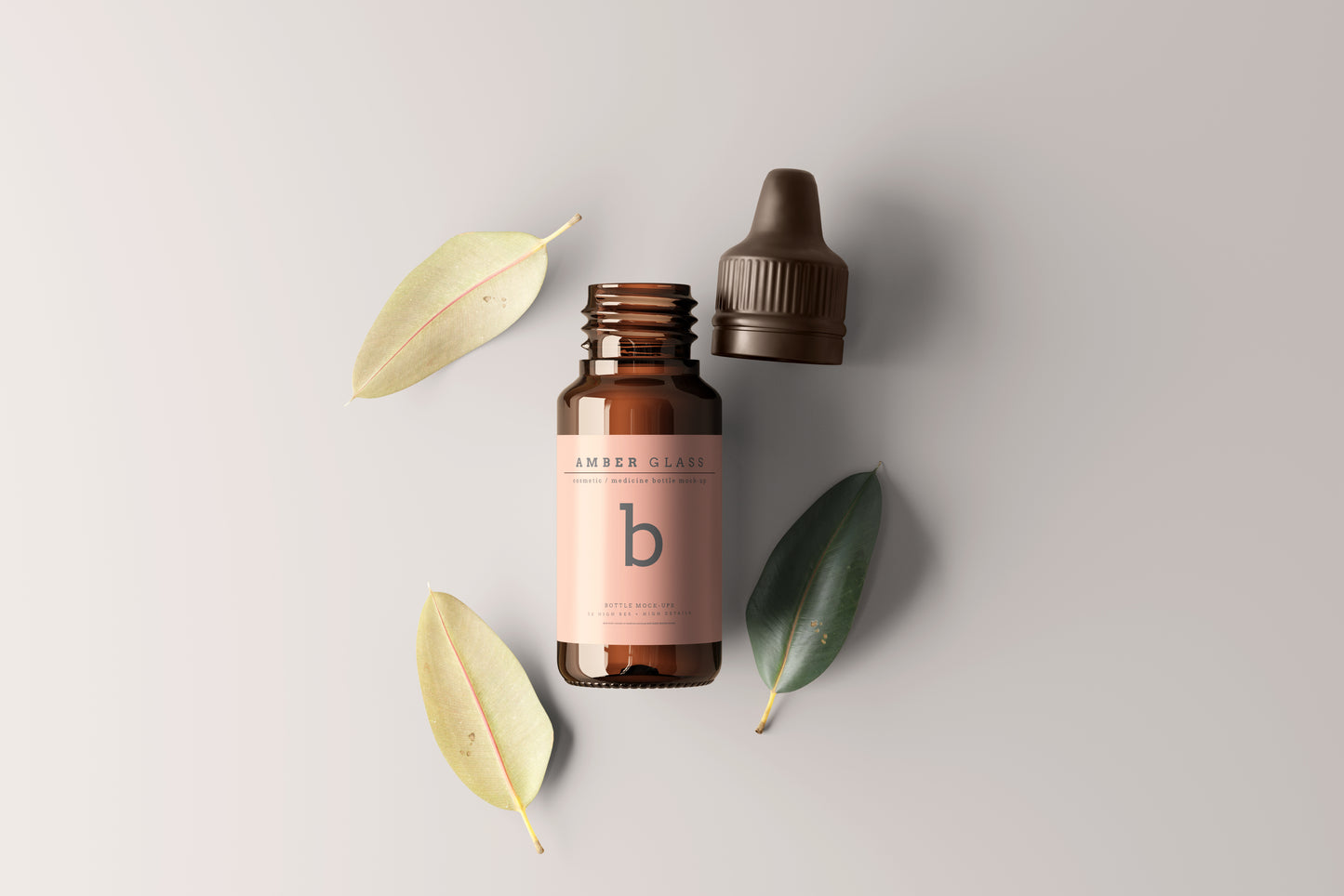 Amber Glass Dropper Bottle Mockups