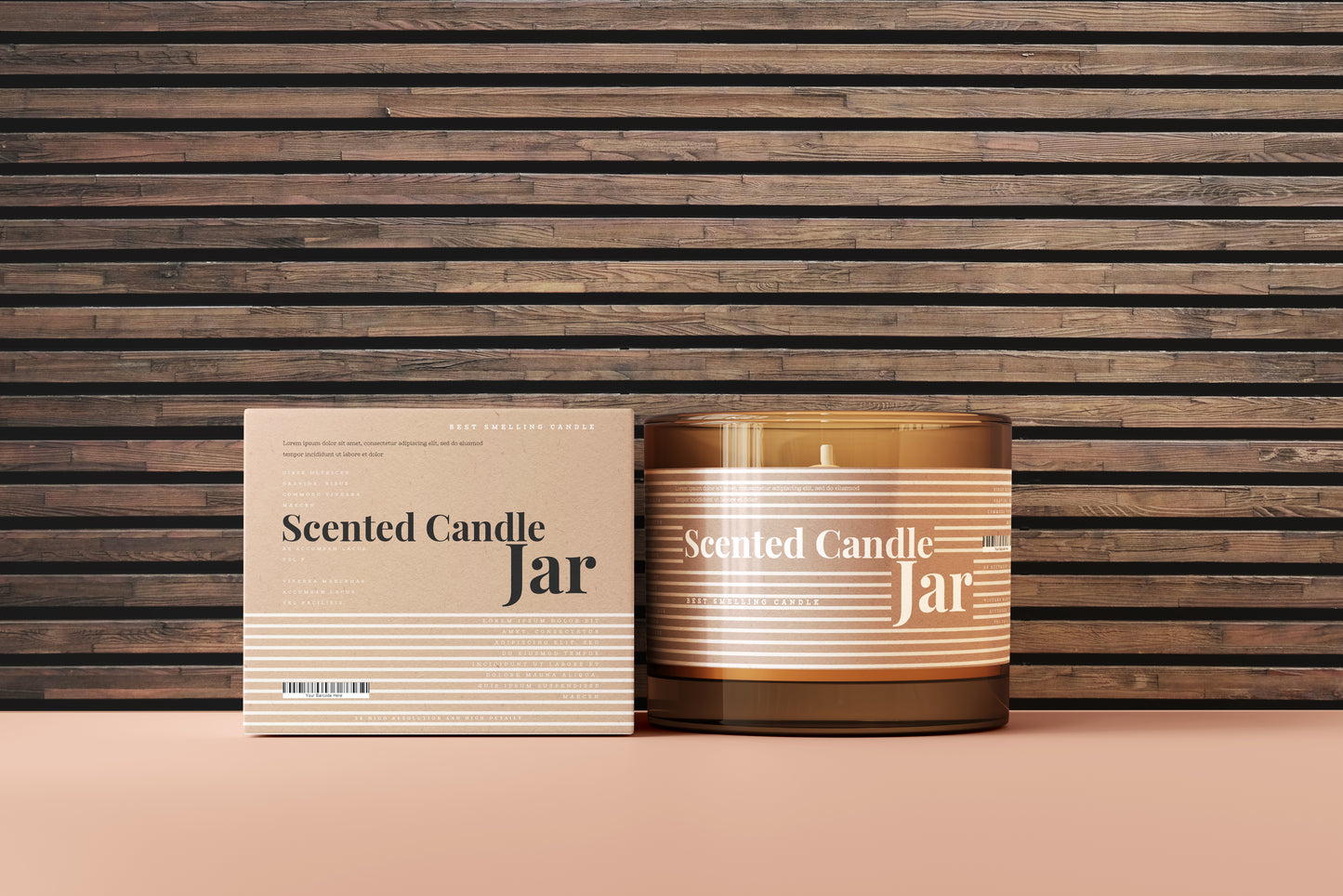 Amber Glass Candle Jar Mockups