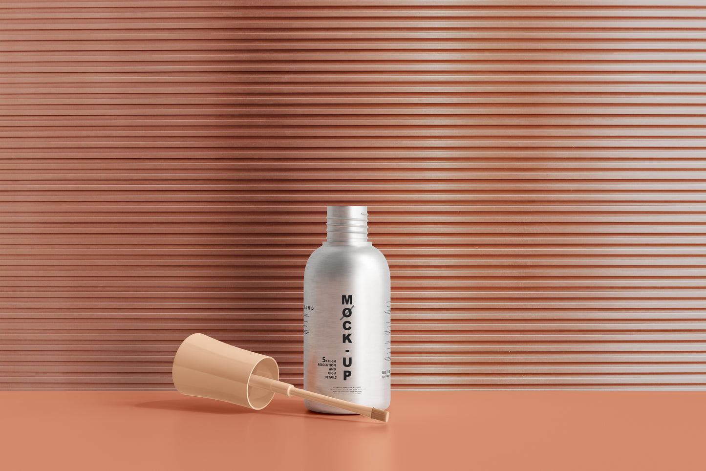 Aluminum Body Nail Polish Bottle Mockup