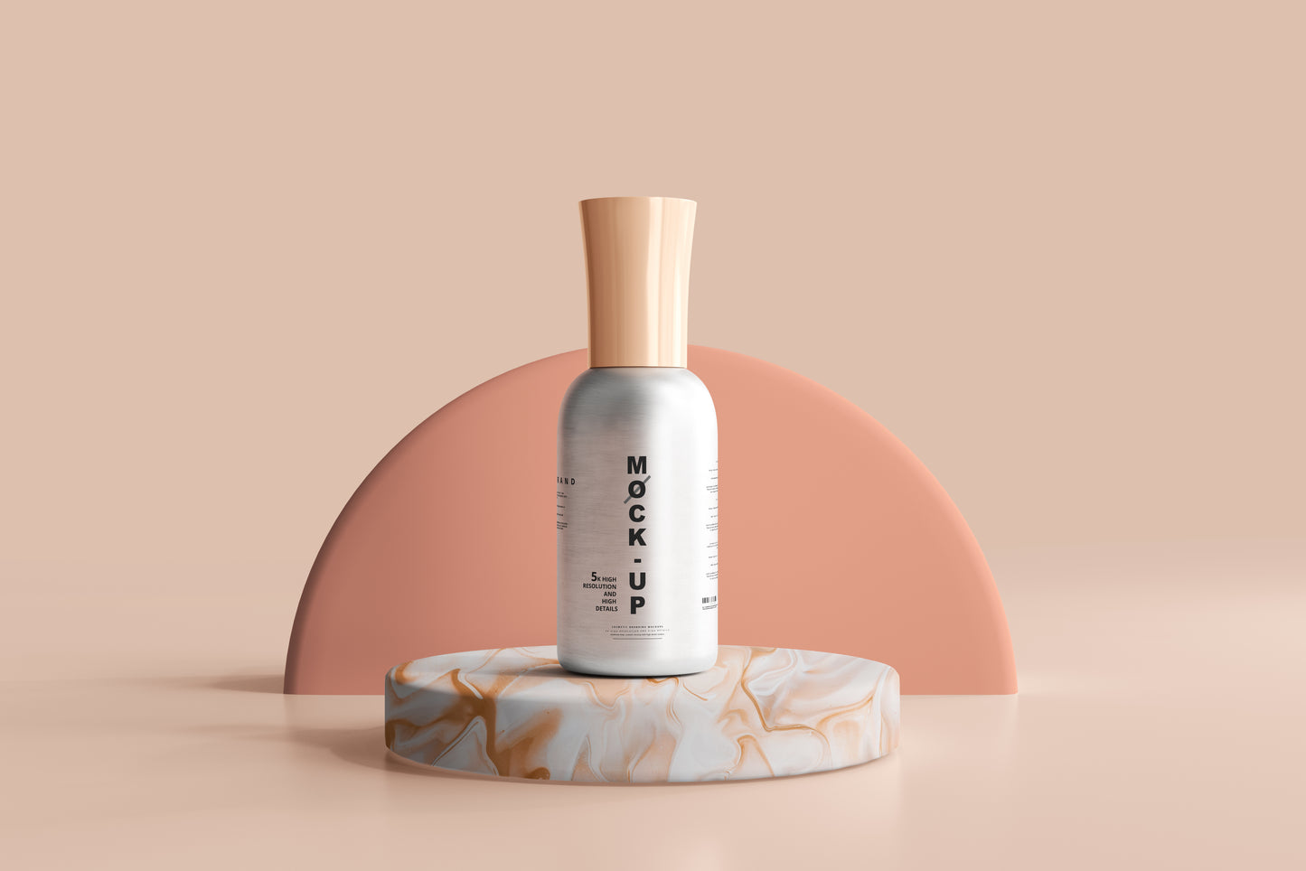 Aluminum Body Nail Polish Bottle Mockup