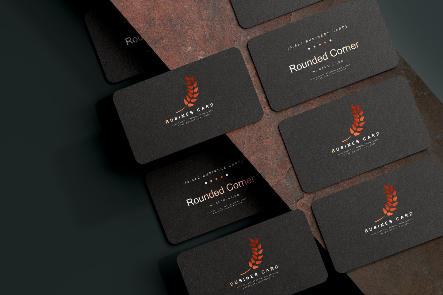 Rounded Corner Business Card Mockups