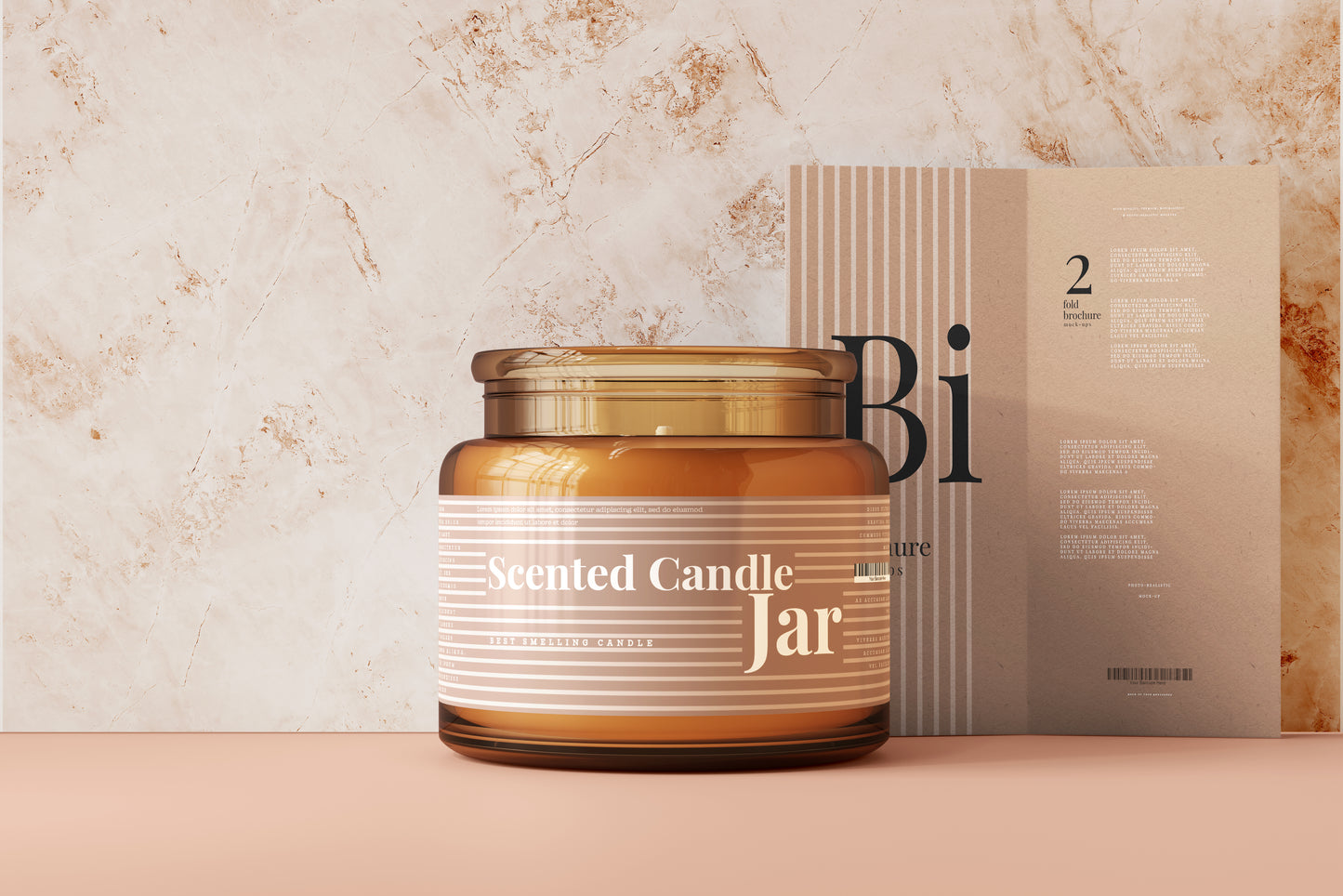 Amber Glass Candle Jar Mockups