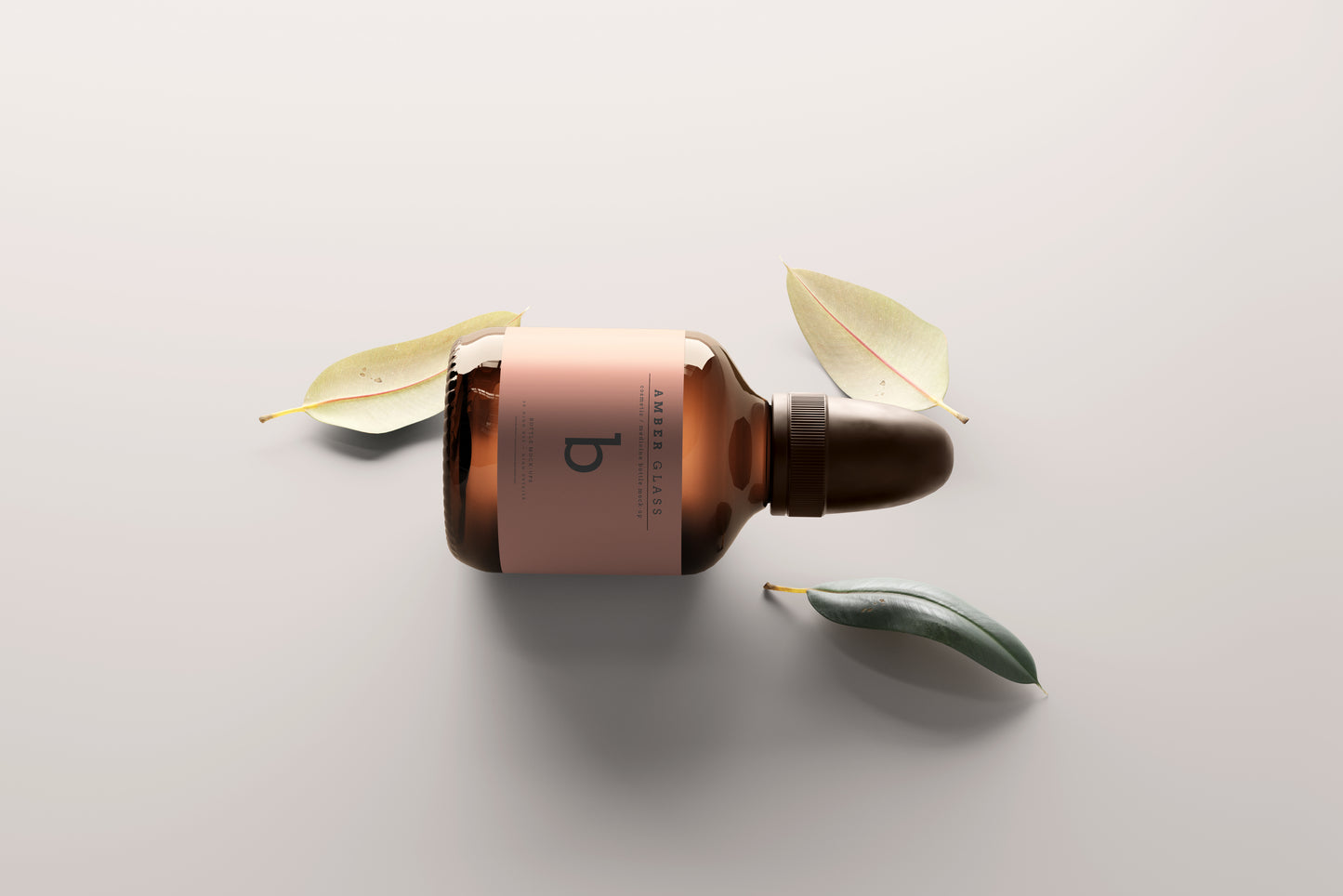 Amber Glass Bottle Mockups