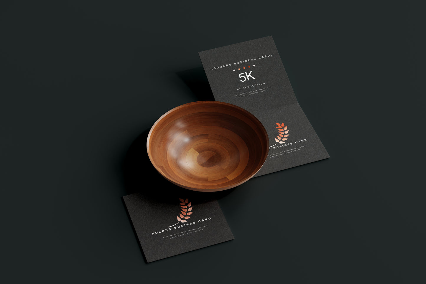 Square Folded Business Card Mockups