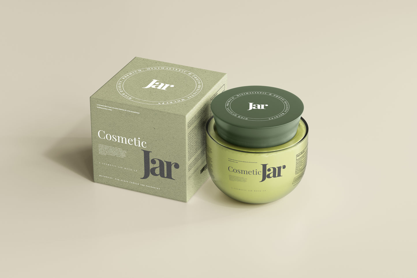 Glass Cosmetic Jar Mockups