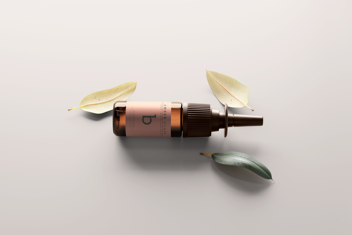 Amber Glass Nasal Spray Bottle Mockups