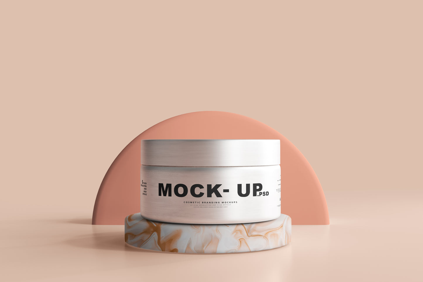 Aluminum Cosmetic Jar Mockup