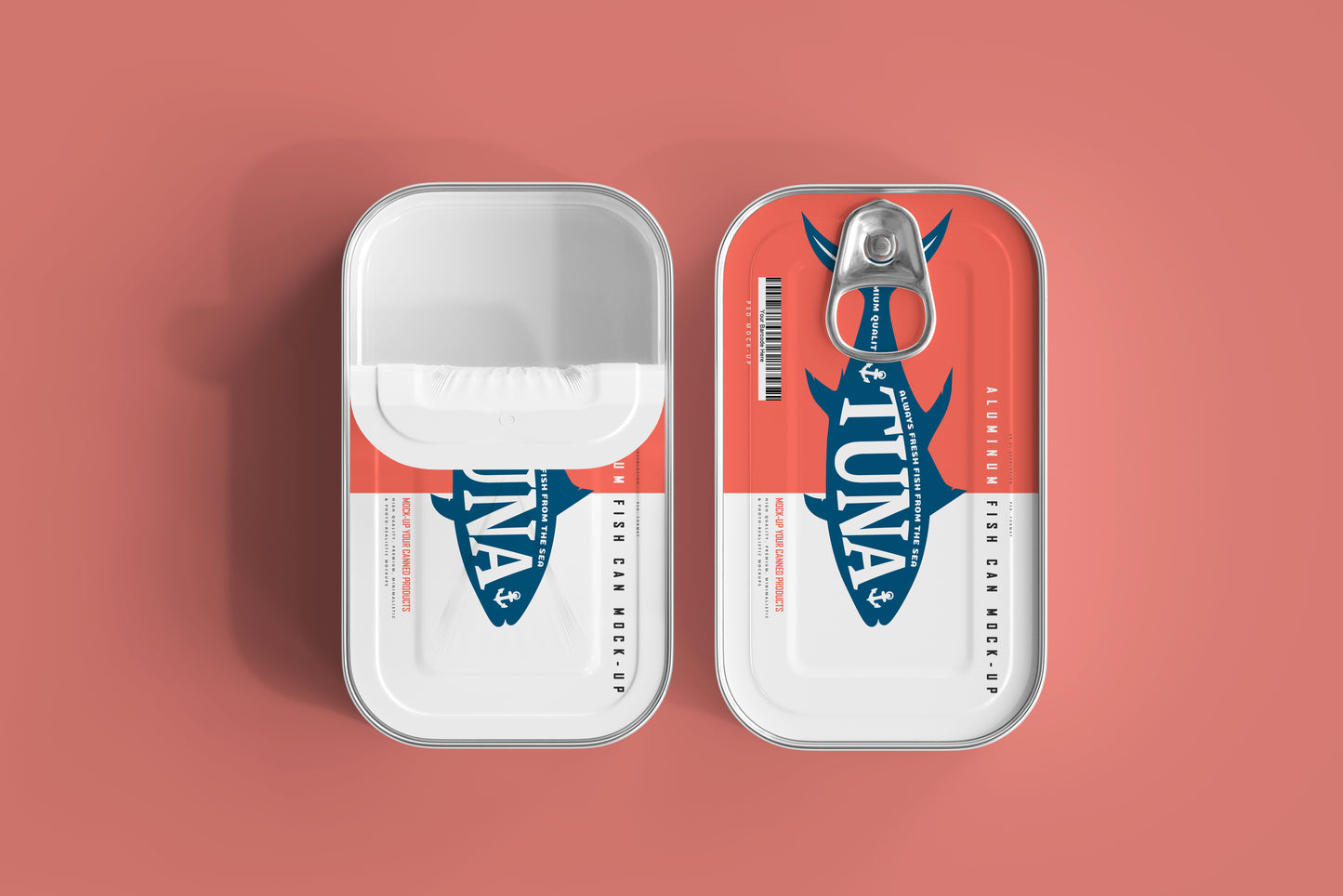 Aluminum Fish Can Mockup