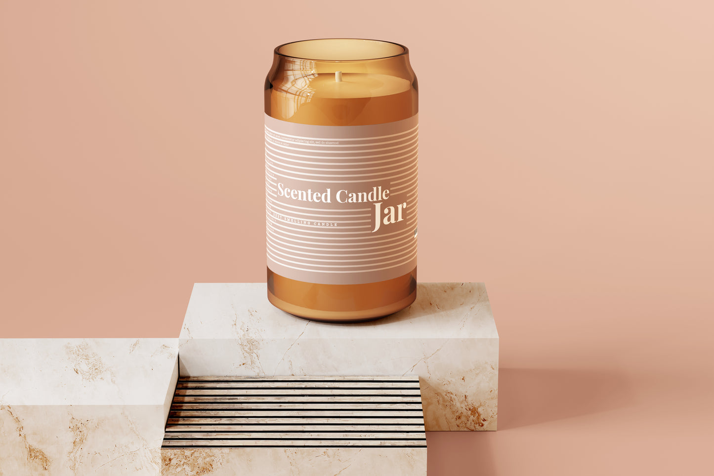 Amber Glass Candle Jar Mockups