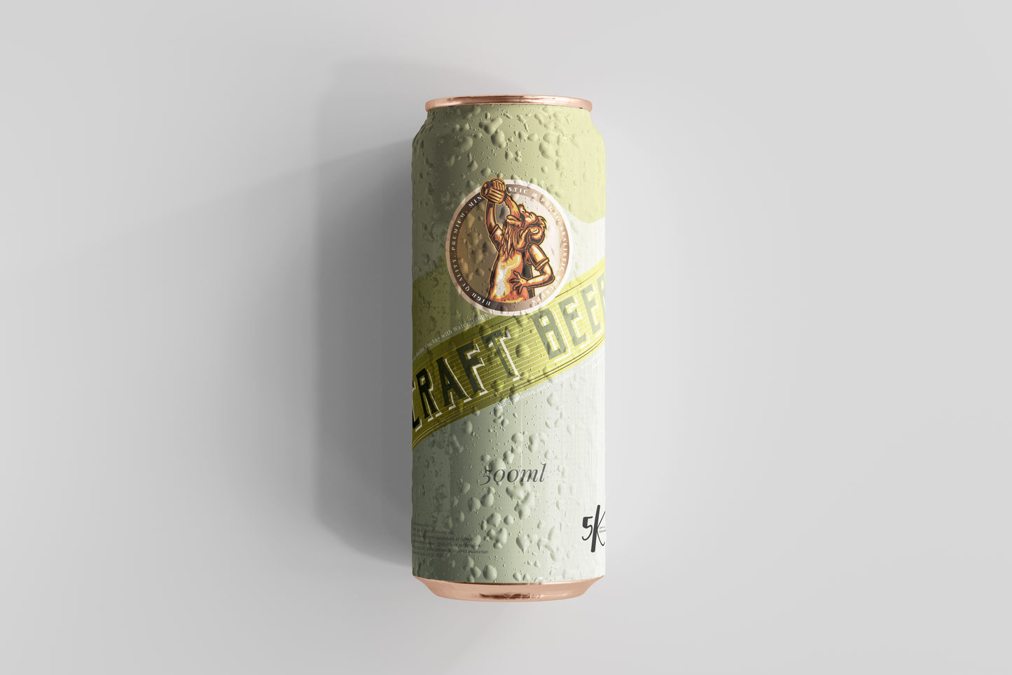 Large Sleek Beer Can Mockup with Condensation Effect