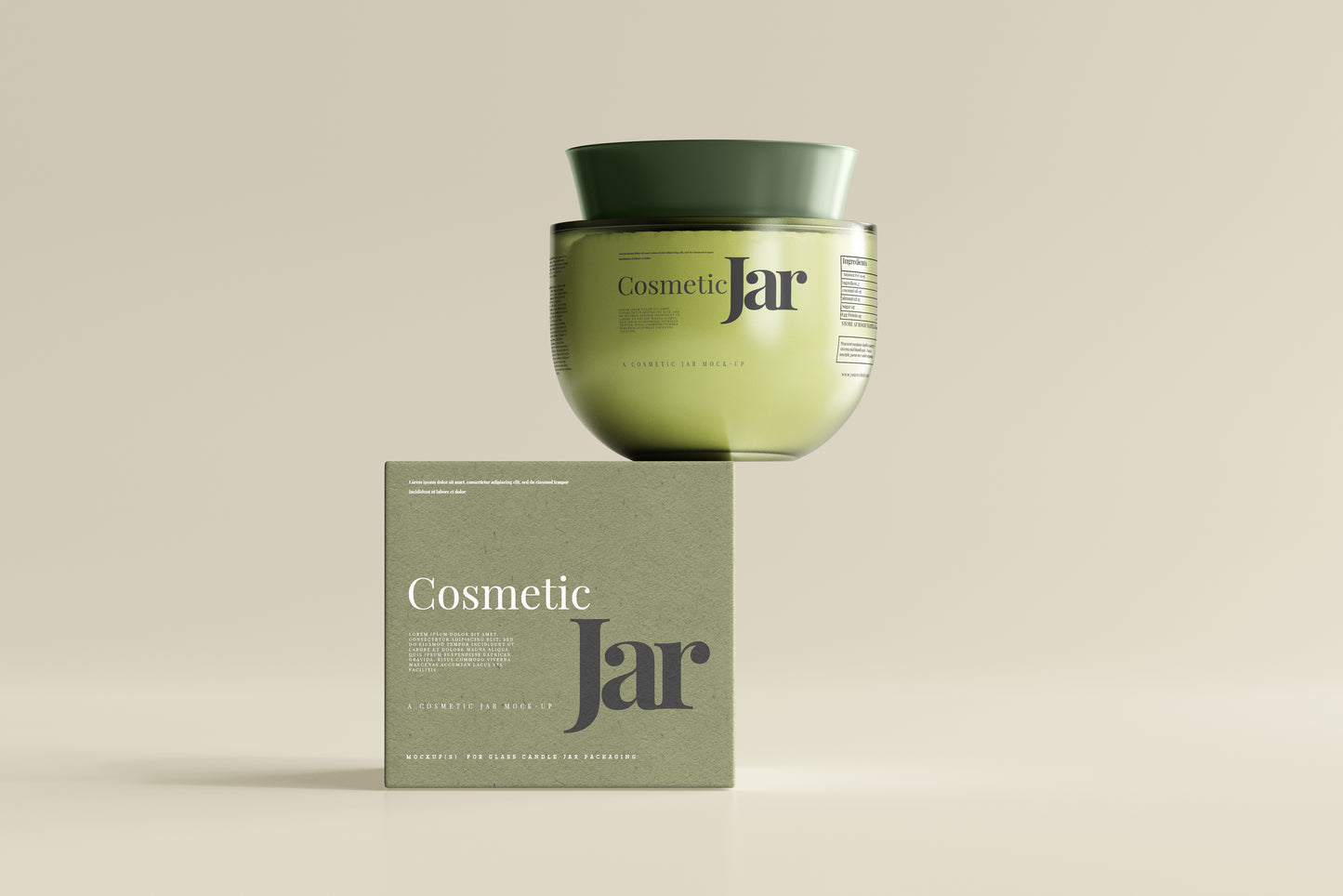Glass Cosmetic Jar Mockups