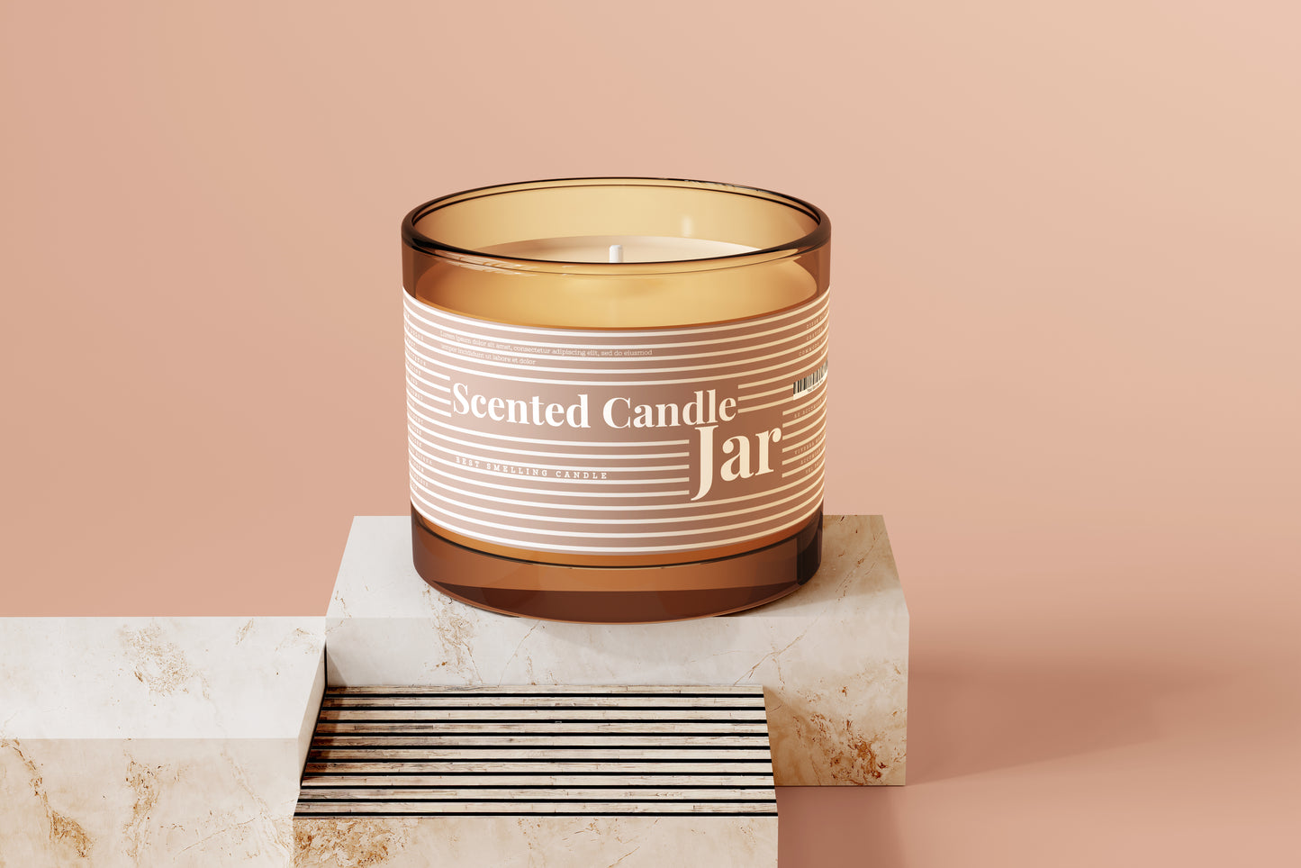 Amber Glass Candle Jar Mockups