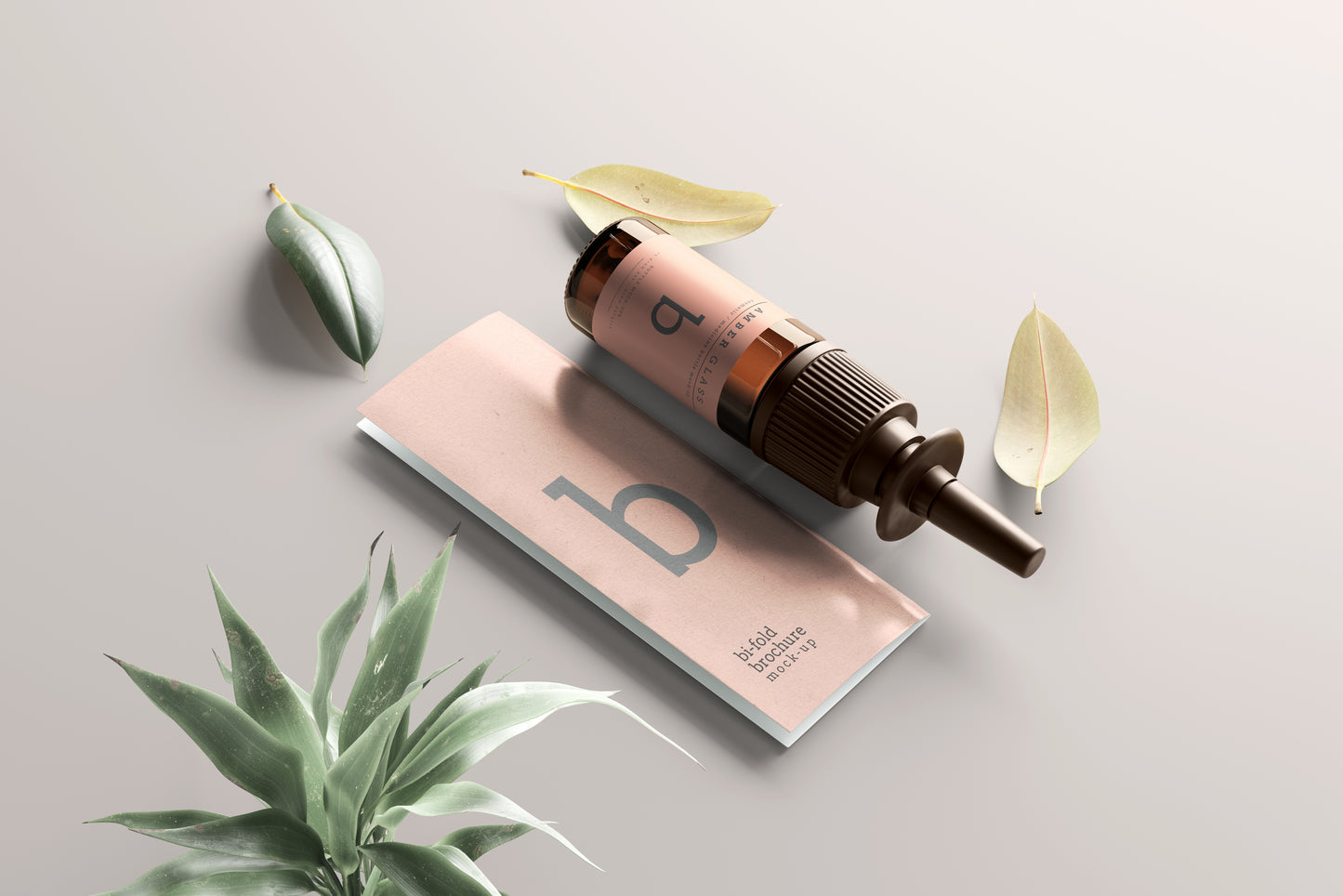 Amber Glass Nasal Spray Bottle Mockups
